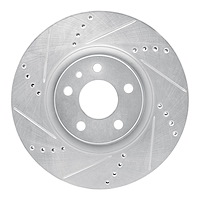 631-16006L Drilled/Slotted Brake Rotor [Silver], 1991-2020 Multiple Makes/Models, Position: Front Left