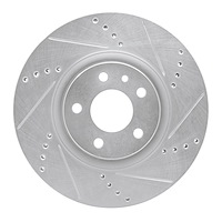 631-16006R Drilled/Slotted Brake Rotor [Silver], 1991-2020 Multiple Makes/Models, Position: Front Right