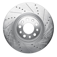 631-16012R Drilled/Slotted Brake Rotor [Silver], 2017-2021 Alfa Romeo, Position: Front Right