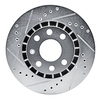 631-18000L Drilled/Slotted Brake Rotor [Silver], 1988-2002 GM, Position: Front Left