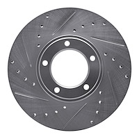 631-20001L Drilled/Slotted Brake Rotor [Silver], 1971-1997 Jaguar, Position: Front Left