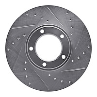 631-20001R Drilled/Slotted Brake Rotor [Silver], 1971-1997 Jaguar, Position: Front Right