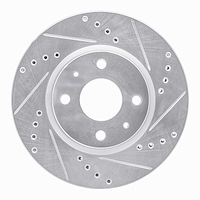631-20005R Drilled/Slotted Brake Rotor [Silver], 1983-1993 Jaguar, Position: Rear Right
