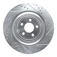 631-20023D Drilled/Slotted Brake Rotor [Silver], 2008-2009 Jaguar, Position: Rear Right