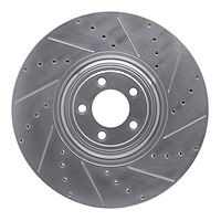 631-20026R Drilled/Slotted Brake Rotor [Silver], Fits Select Jaguar, Position: Front Right