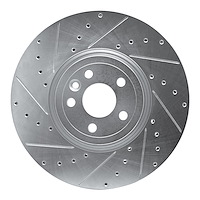631-20033L Drilled/Slotted Brake Rotor [Silver], 2017-2020 Multiple Makes/Models, Position: Front Left