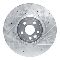 631-20033R Drilled/Slotted Brake Rotor [Silver], 2017-2020 Multiple Makes/Models, Position: Front Right