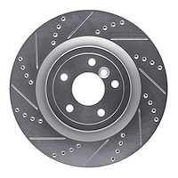 631-20035L Drilled/Slotted Brake Rotor [Silver], Fits Select Jaguar, Position: Rear Left