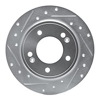631-21034L Drilled/Slotted Brake Rotor [Silver], Fits Select Kia/Hyundai/Genesis, Position: Rear Left