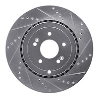 631-21039R Drilled/Slotted Brake Rotor [Silver], Fits Select Kia/Hyundai/Genesis, Position: Rear Right