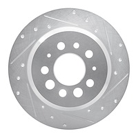631-27001R Drilled/Slotted Brake Rotor [Silver], 1967-1974 Volvo, Position: Rear Right