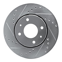 631-27026L Drilled/Slotted Brake Rotor [Silver], 2000-2004 Volvo, Position: Front Left