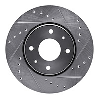 631-27026R Drilled/Slotted Brake Rotor [Silver], 2000-2004 Volvo, Position: Front Right