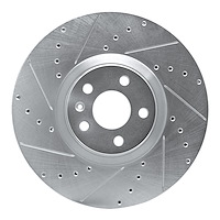 631-27051L Drilled/Slotted Brake Rotor [Silver], Fits Select Multiple Makes/Models, Position: Front Left