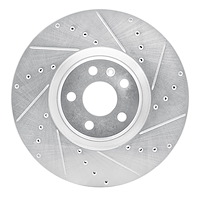 631-27051R Drilled/Slotted Brake Rotor [Silver], Fits Select Multiple Makes/Models, Position: Front Right