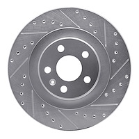 631-27052R Drilled/Slotted Brake Rotor [Silver], Fits Select Volvo, Position: Rear Right