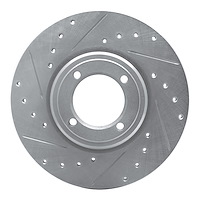 631-28000L Drilled/Slotted Brake Rotor [Silver], 1969-1989 Peugeot, Position: Front Left