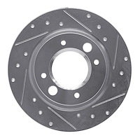 631-28002R Drilled/Slotted Brake Rotor [Silver], 1971-1989 Peugeot, Position: Rear Right