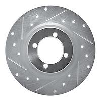 631-31000L Drilled/Slotted Brake Rotor [Silver], 1967-1976 BMW, Position: Front Left