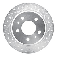 631-31015R Drilled/Slotted Brake Rotor [Silver], 1982-1989 BMW, Position: Rear Right