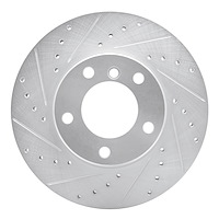 631-31043L Drilled/Slotted Brake Rotor [Silver], 1996-2003 BMW, Position: Front Left