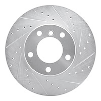 631-31043R Drilled/Slotted Brake Rotor [Silver], 1996-2003 BMW, Position: Front Right