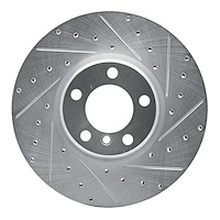 631-31108R Drilled/Slotted Brake Rotor [Silver], 2012-2021 BMW, Position: Front Right