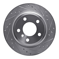 631-31117R Drilled/Slotted Brake Rotor [Silver], 2013-2020 BMW, Position: Rear Right