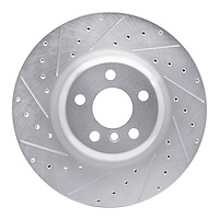 631-31130L Drilled/Slotted Brake Rotor [Silver], Fits Select Multiple Makes/Models, Position: Rear Left