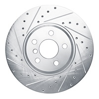 631-31171L Drilled/Slotted Brake Rotor [Silver], Fits Select Multiple Makes/Models, Position: Front Left