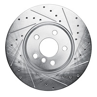631-31171R Drilled/Slotted Brake Rotor [Silver], Fits Select Multiple Makes/Models, Position: Front Right
