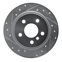 631-32016L Drilled/Slotted Brake Rotor [Silver], Fits Select Multiple Makes/Models, Position: Rear Left