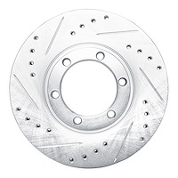 631-37007L Drilled/Slotted Brake Rotor [Silver], 1986-2006 Multiple Makes/Models, Position: Front Left
