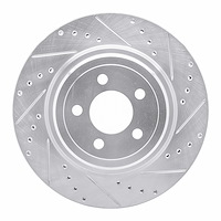 631-39021R Drilled/Slotted Brake Rotor [Silver], Fits Select Mopar, Position: Rear Right