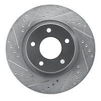 631-39023L Drilled/Slotted Brake Rotor [Silver], Fits Select Multiple Makes/Models, Position: Front Left