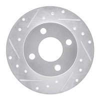 631-40021L Drilled/Slotted Brake Rotor [Silver], 1978-1990 Mopar, Position: Front Left