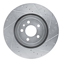 631-40035R Drilled/Slotted Brake Rotor [Silver], Fits Select Mopar, Position: Front Right
