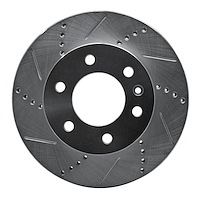 631-40043L Drilled/Slotted Brake Rotor [Silver], Fits Select Multiple Makes/Models, Position: Front Left,Fr Left