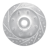 631-40075L Drilled/Slotted Brake Rotor [Silver], 1994-1997 Mopar, Position: Front Left