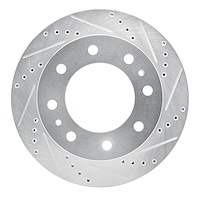 631-40075R Drilled/Slotted Brake Rotor [Silver], 1994-1997 Mopar, Position: Front Right