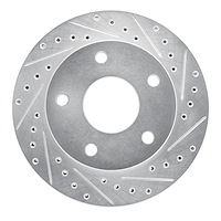 631-40077R Drilled/Slotted Brake Rotor [Silver], 1994-1999 Mopar, Position: Front Right