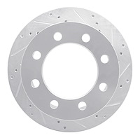 631-40093R Drilled/Slotted Brake Rotor [Silver], 2000-2002 Mopar, Position: Rear Right