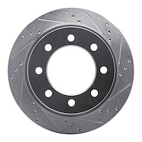 631-40103R Drilled/Slotted Brake Rotor [Silver], 2003-2008 Mopar, Position: Rear Right