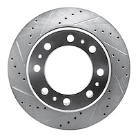 631-40118L Drilled/Slotted Brake Rotor [Silver], Fits Select Mopar, Position: Rear Left