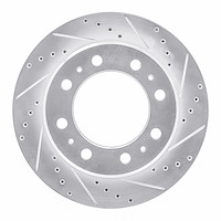 631-40118R Drilled/Slotted Brake Rotor [Silver], Fits Select Mopar, Position: Rear Right