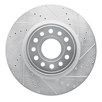 631-40120R Drilled/Slotted Brake Rotor [Silver], Fits Select Mopar, Position: Front Right