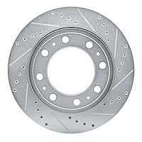 631-40122R Drilled/Slotted Brake Rotor [Silver], Fits Select Mopar, Position: Rear Right