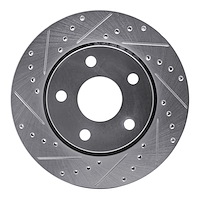 631-42030L Drilled/Slotted Brake Rotor [Silver], 2007-2018 Mopar, Position: Front Left