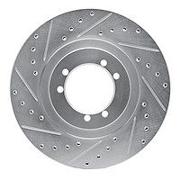 631-44001L Drilled/Slotted Brake Rotor [Silver], 1996-2006 Mopar, Position: Rear Left,Front Left