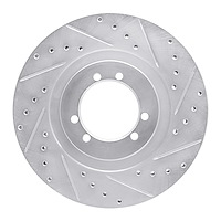 631-44001R Drilled/Slotted Brake Rotor [Silver], 1996-2006 Mopar, Position: Rear Right,Front Right